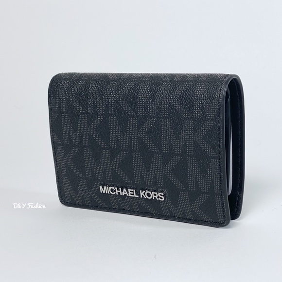 Michael Kors Jet Set Medium Slim Bifold Wallet in Black - Picture 1 of 8